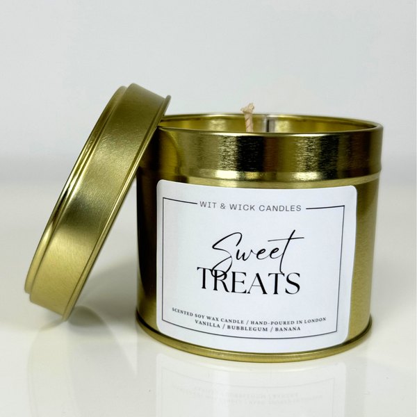 Scented Gold Tin Candle- Essence of Elegance Edition by Wit & Wick