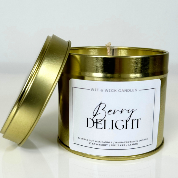 Scented Gold Tin Candle- Essence of Elegance Edition by Wit & Wick